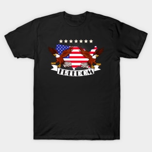 Freedom USA America Eagle Patriotic Flag T-Shirt